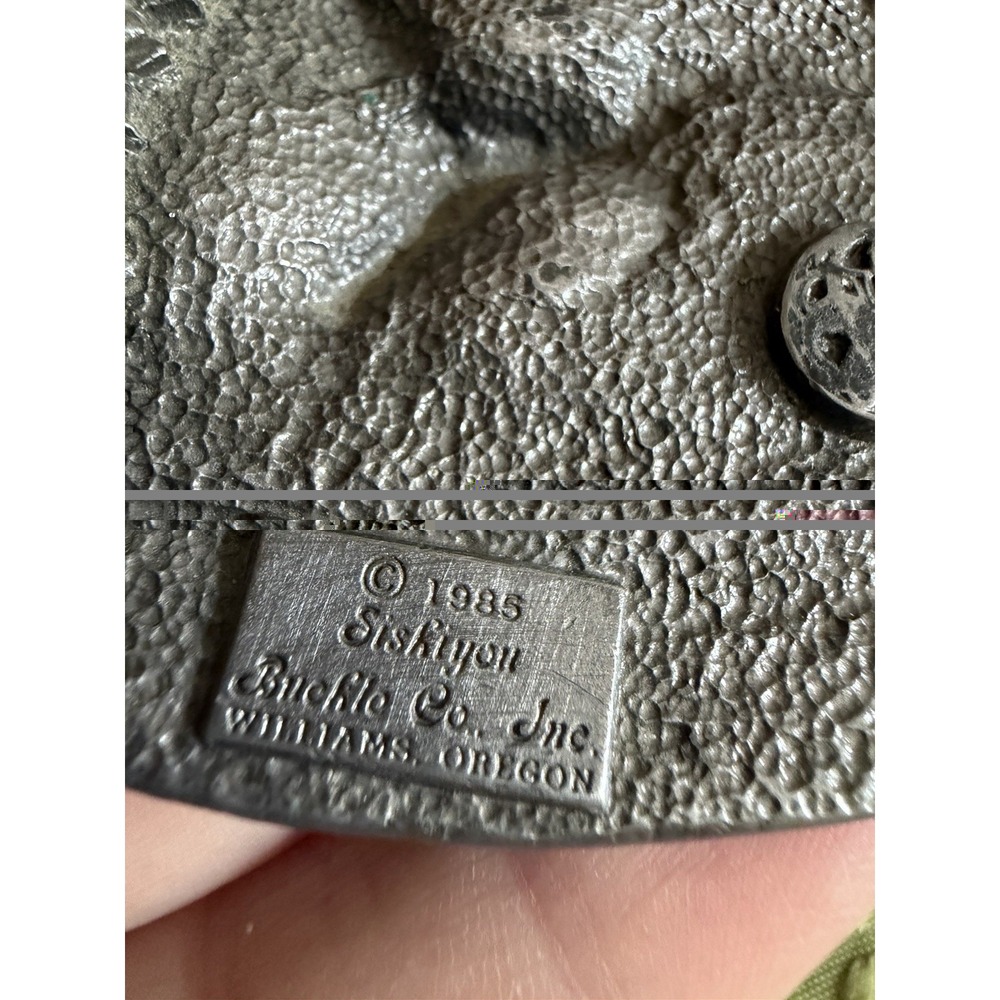 Vintage 1985 Siskiyou Eagle Bird of Prey Oval Belt Buckle Made in Oregon - Picture 6 of 6